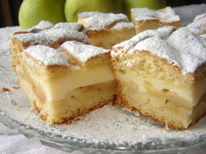 яблочный торт с заварным яблочным кремом фото