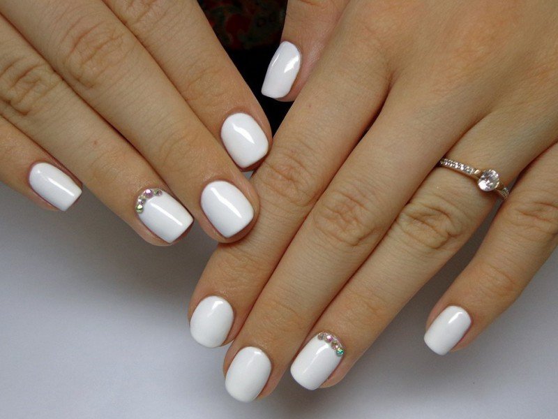 Белый Гель Лак На Ногтях Дизайн Фото