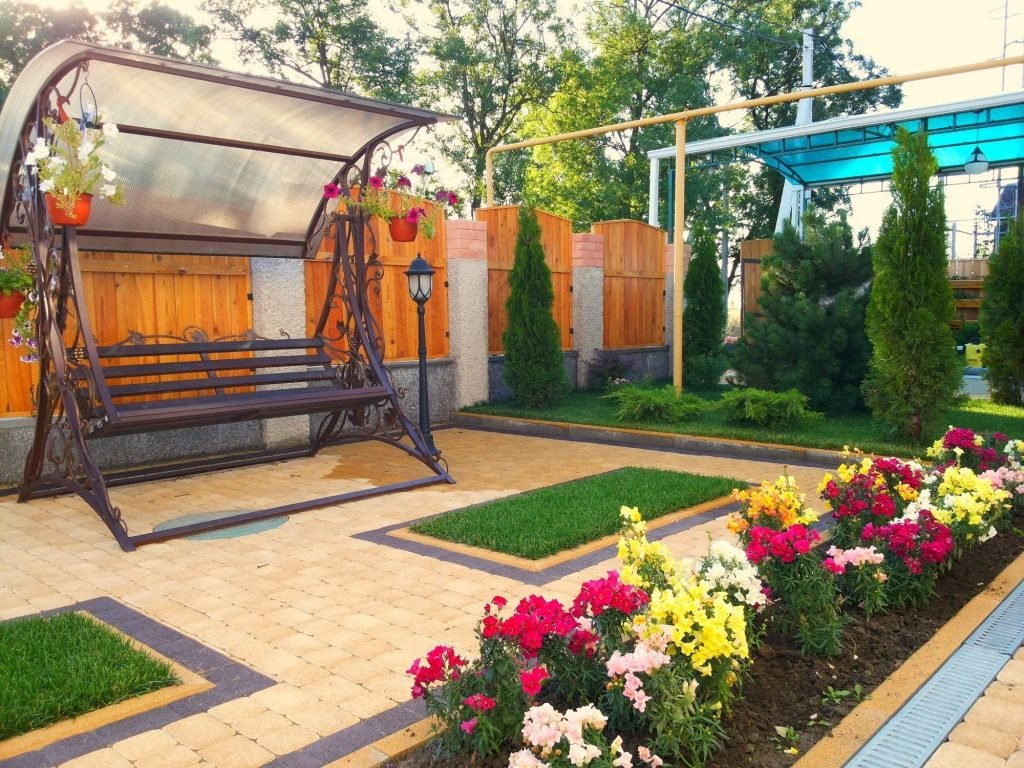 ландшафтный дизайн двора фото