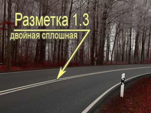 двойная сплошная разметка 1.3 фото
