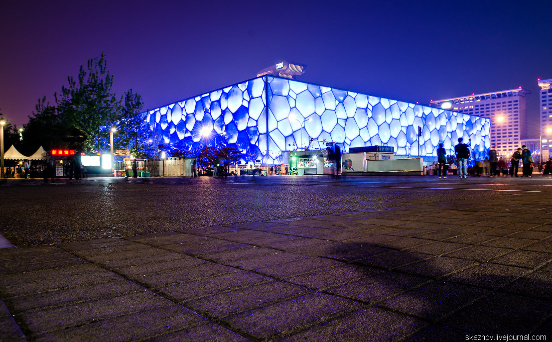 водный куб (water cube), пекин, китай фото