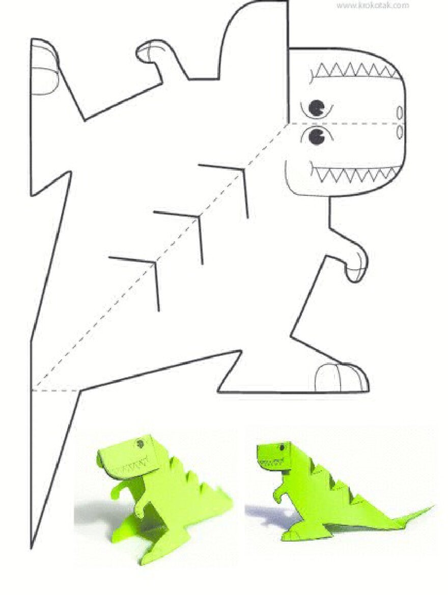 3d paper dinosaur template