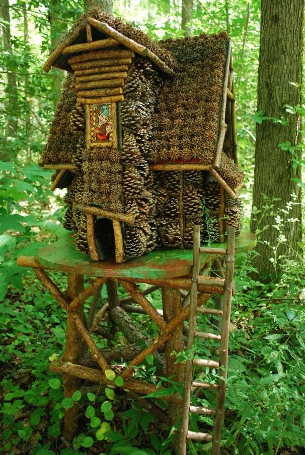 домик из пенька для сада фото