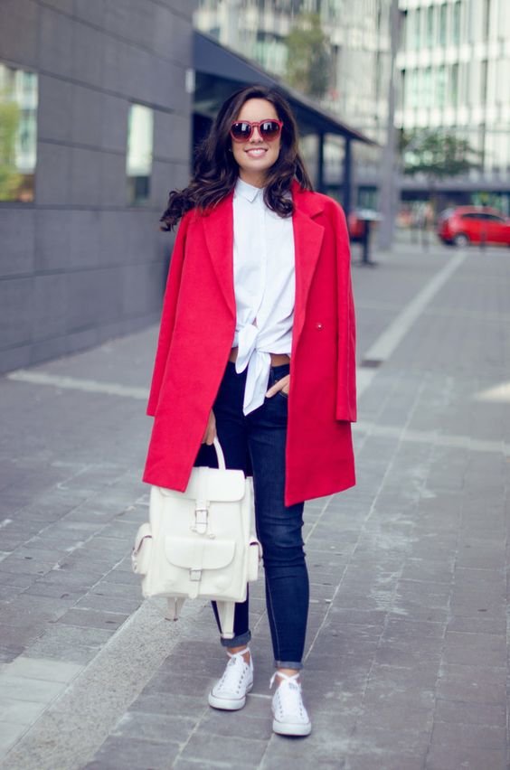 look красное пальто фото