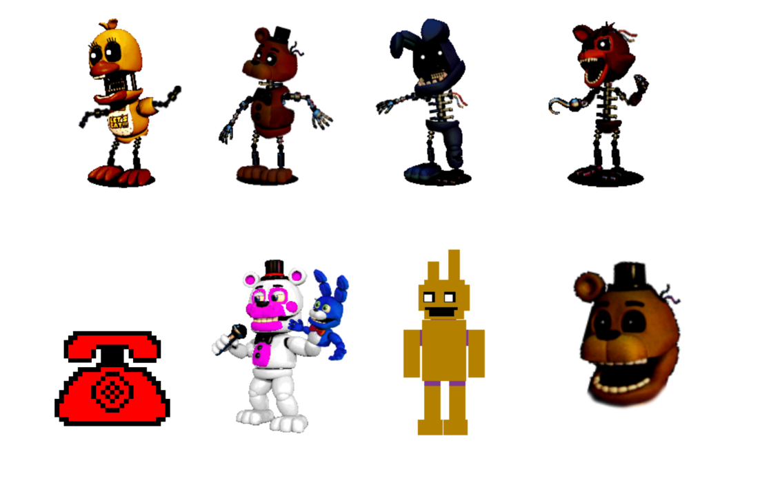 Картинки персонажей фнаф ворлд