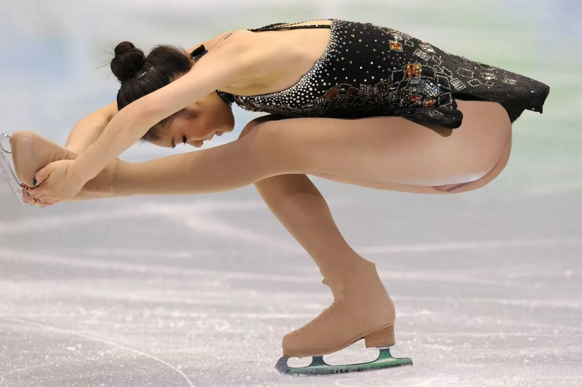 Ice skating butt naked