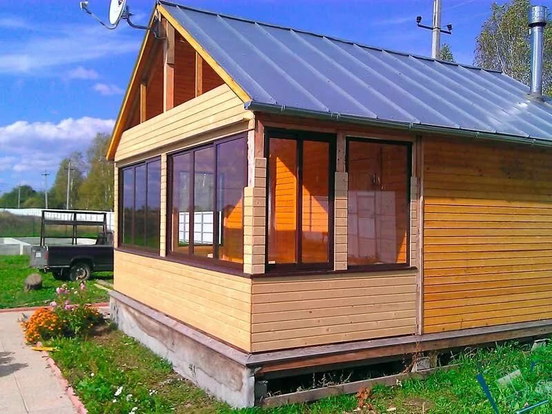 дачный домик с застекленной верандой фото