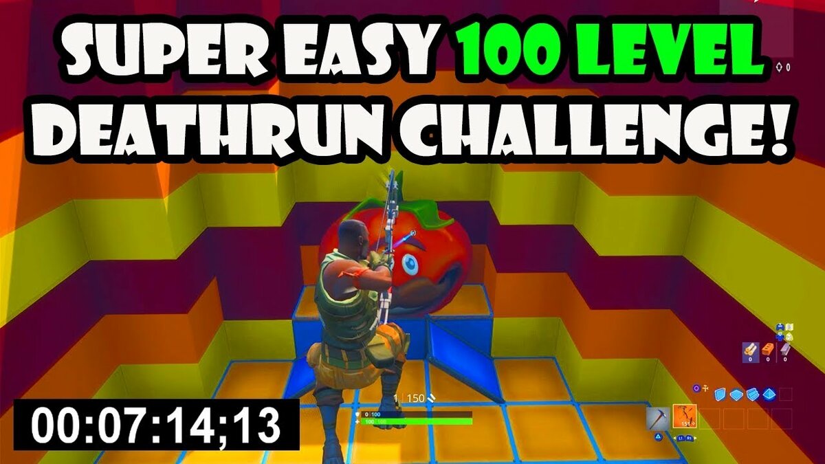 the super easy default deathrun with 100 levels fortnite creative smotret video - death run challenge fortnite