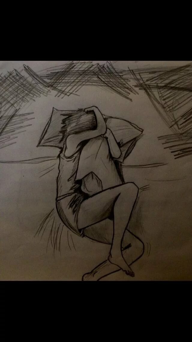 Рисунки карандашом одиночество грусть боль