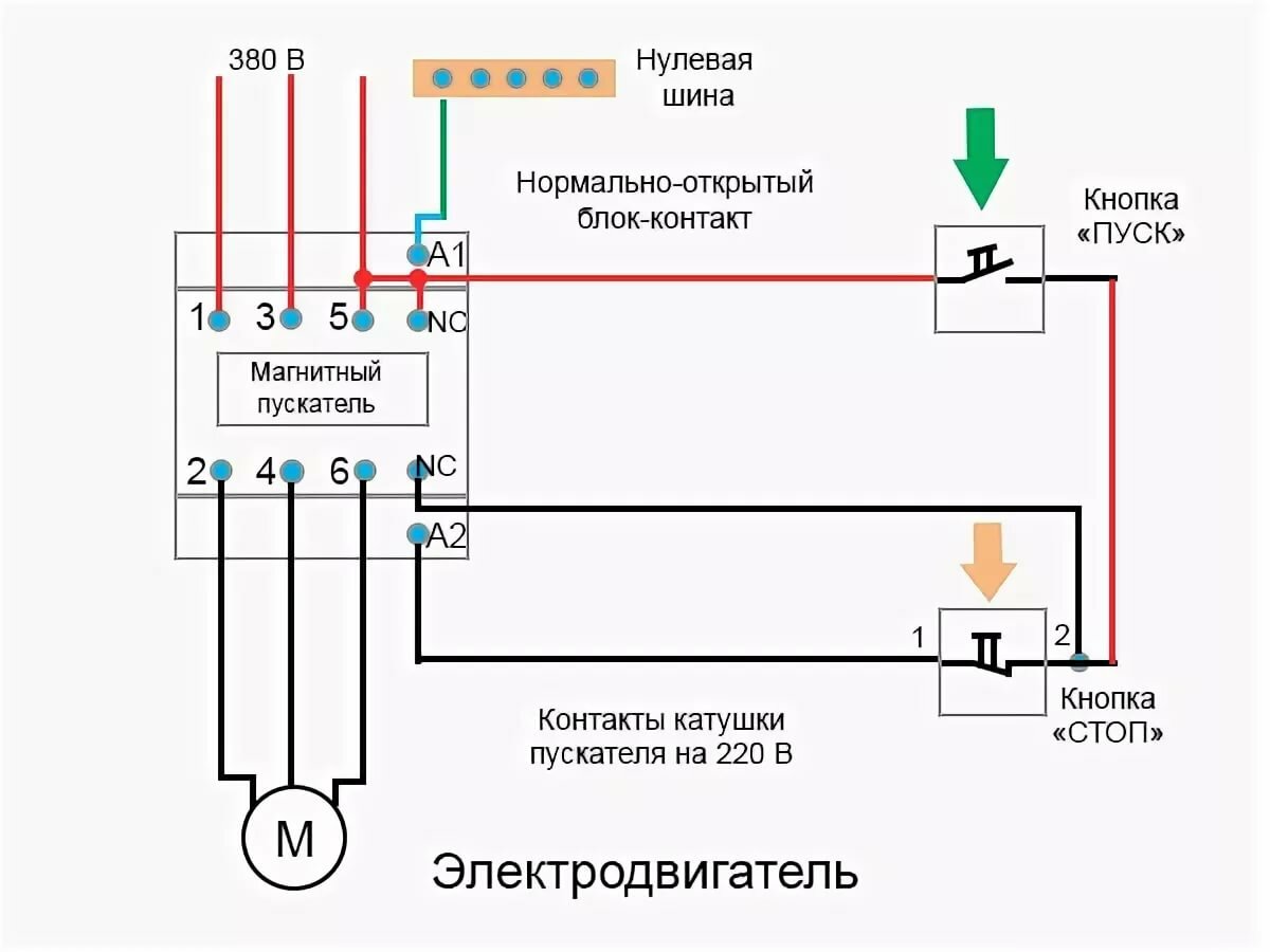 подключение контактора кми