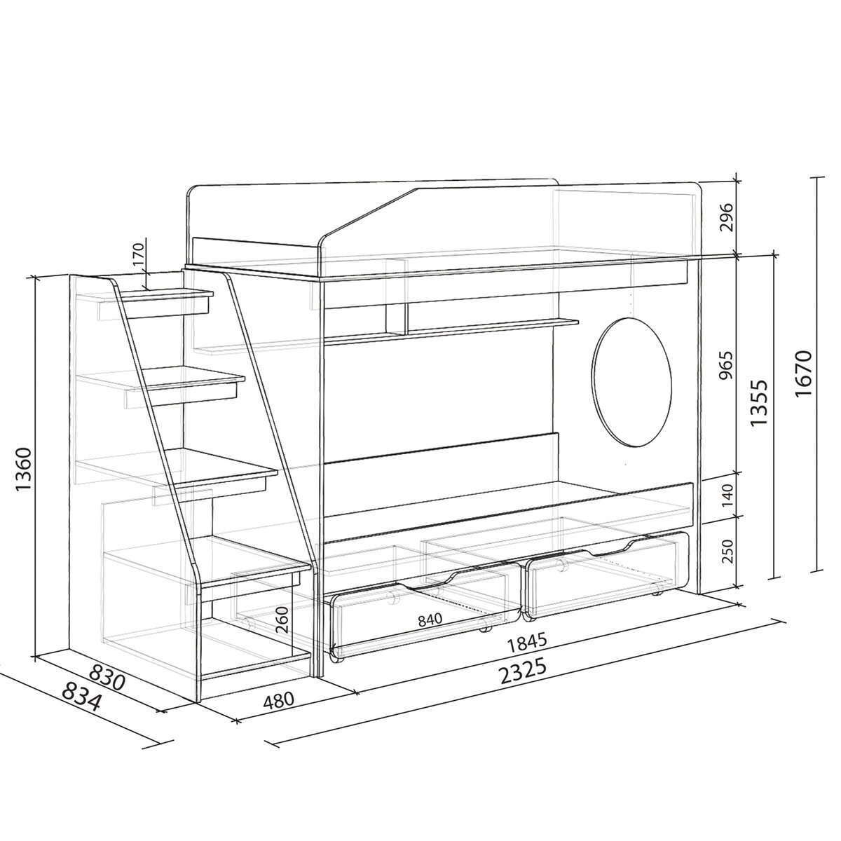 двухъярусная кровать размеры своими руками