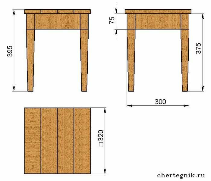 скамеечка своими руками из дерева чертежи