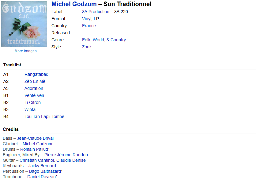 Michel Godzom - Son Traditionnel (Vinyl, LP) | Discogs S1200