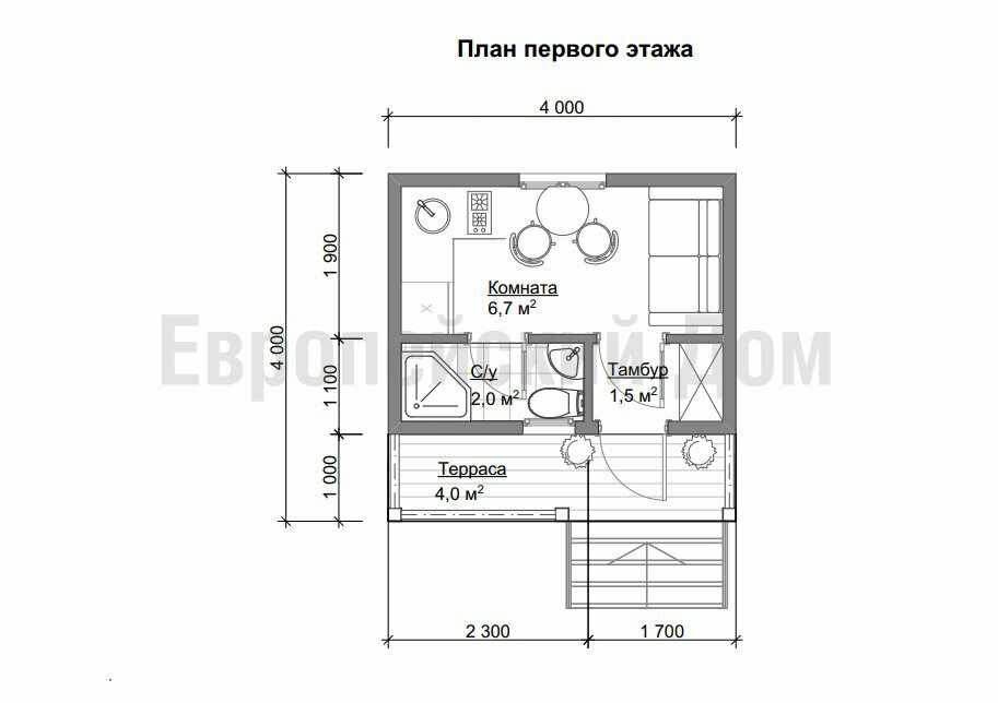 планировка 1 этажа дачного дома 6х6 фото
