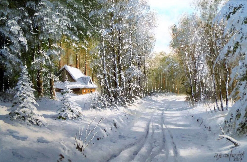 польский художник марек щепаняк зима фото