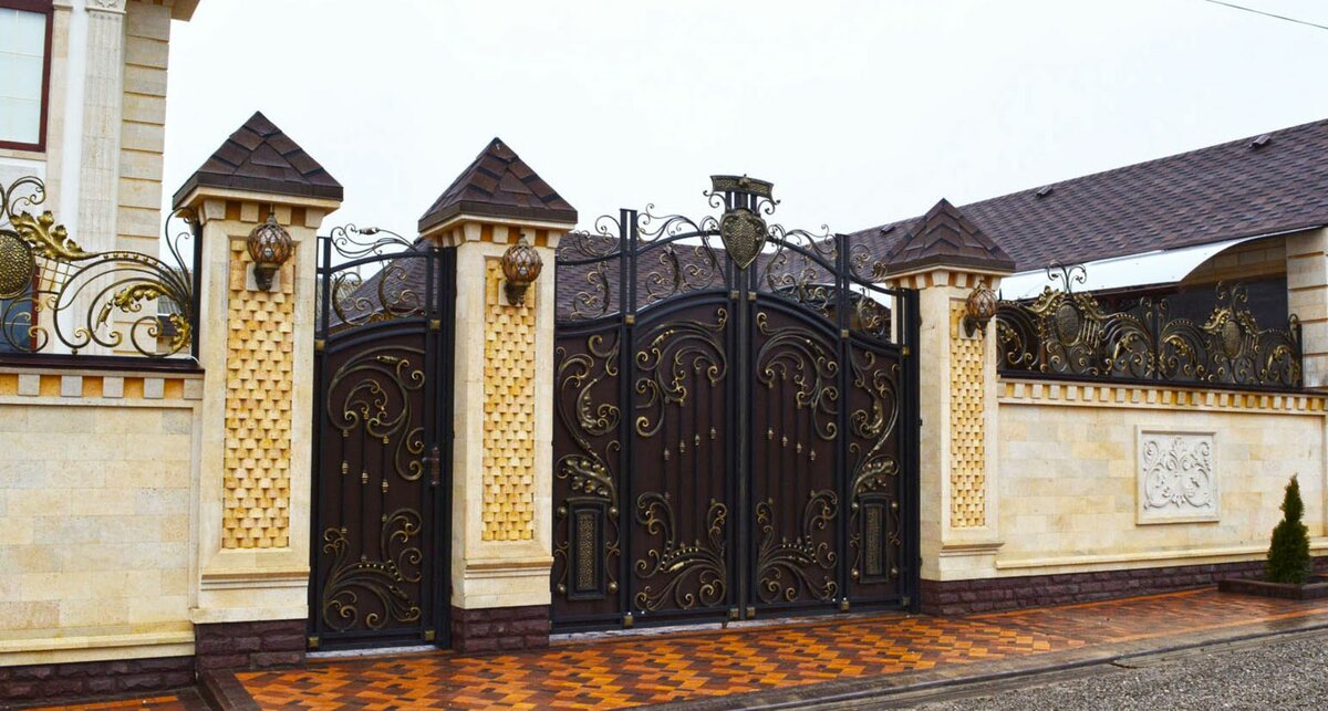 красивые кованые ворота фото