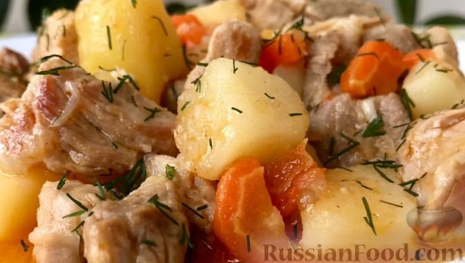 тушеная картошка с мясом фото