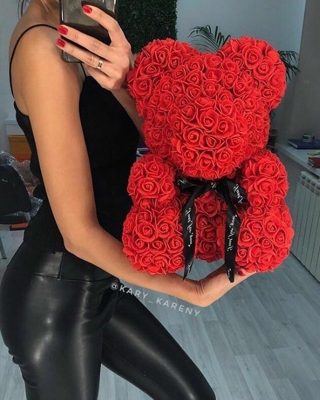 мишка из роз фото