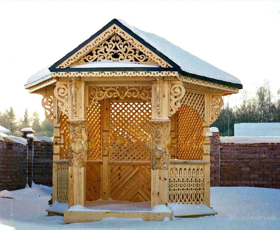 резные деревянные беседки фото