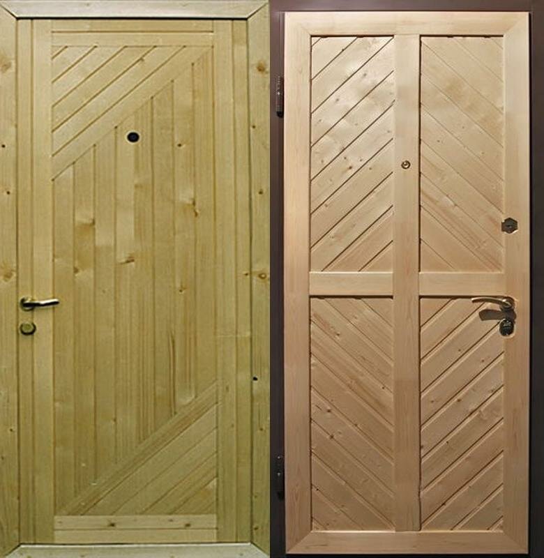 как отделать деревянную дверь своими руками