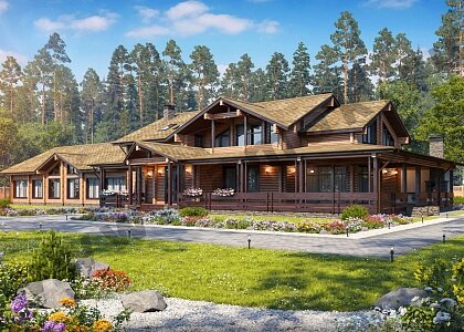 элитные проекты домов из клееного бруса фото