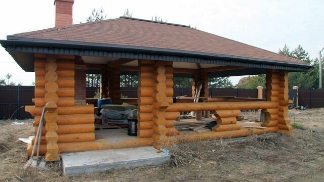 беседки из сруба фото