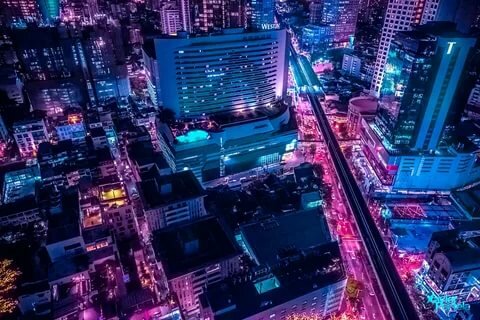 город неоновый фото
