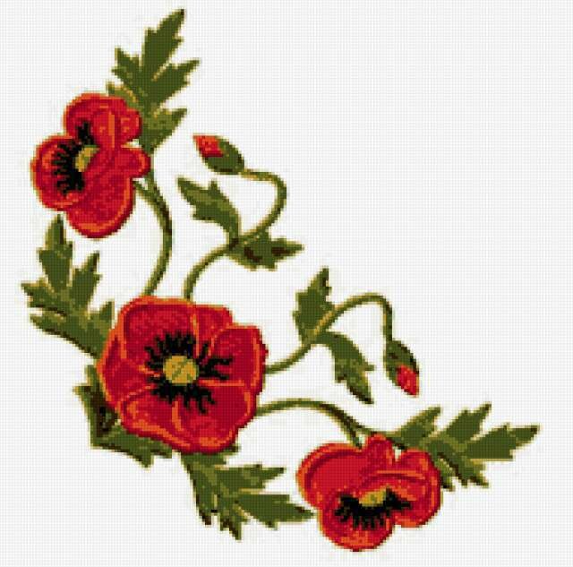 Вышивка гладью маки схемы