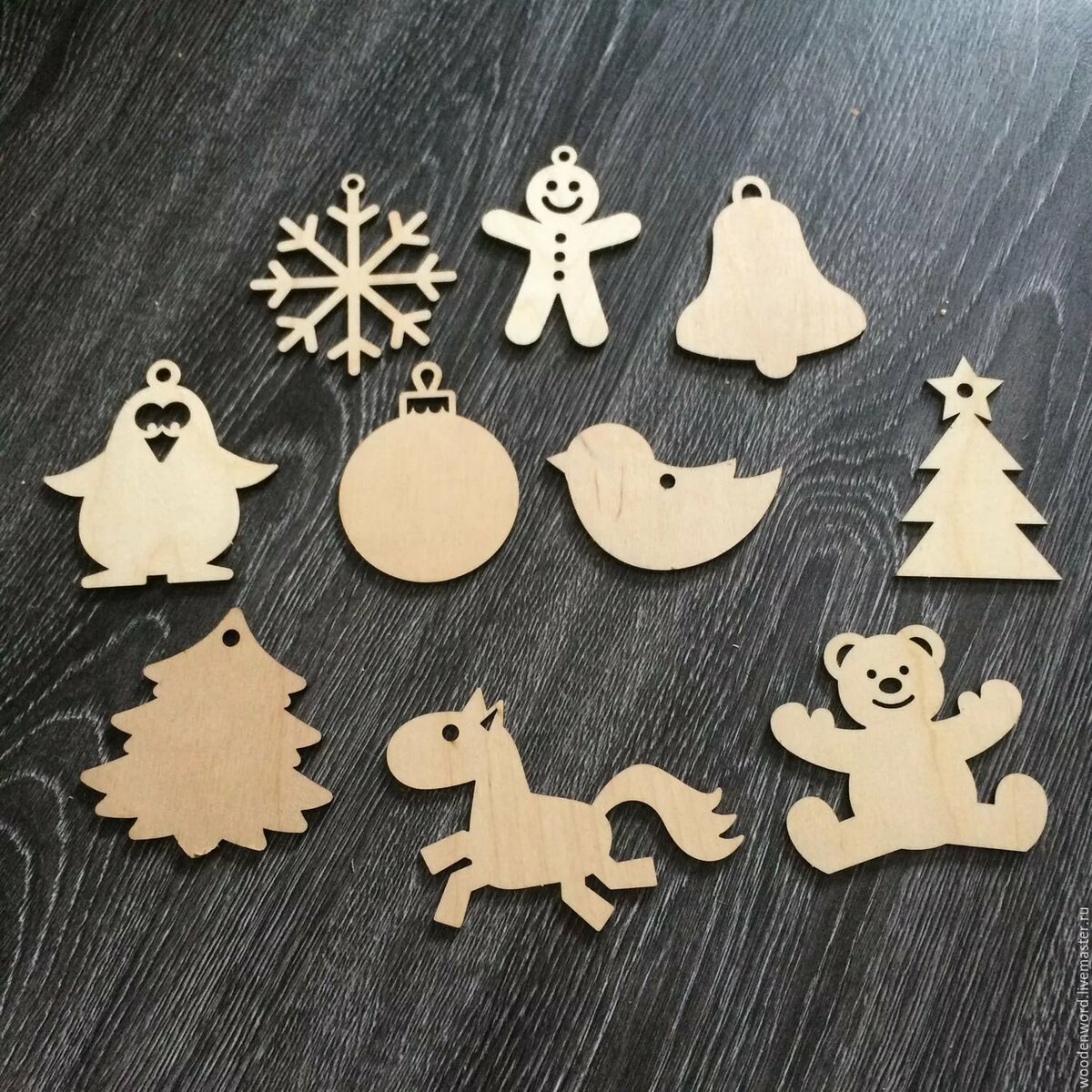 новогодние игрушки из дерева фото