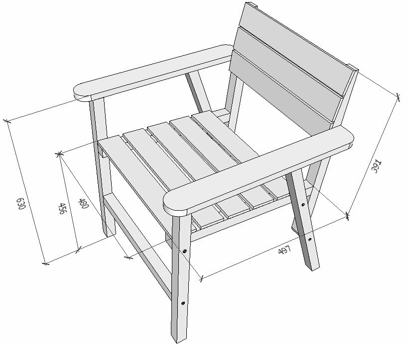 размеры садового кресла