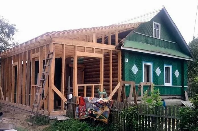 пристройка к дачному дому фото