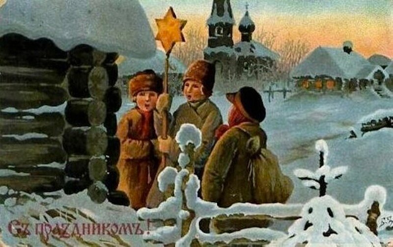 дореволюционные новогодние открытки фото