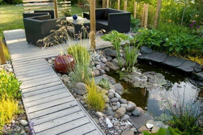 backyard garden pond фото