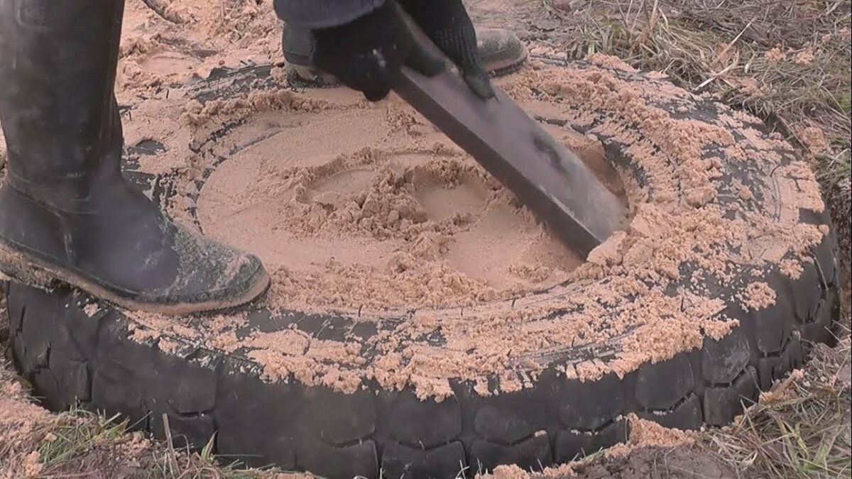 фундамент из шин видео