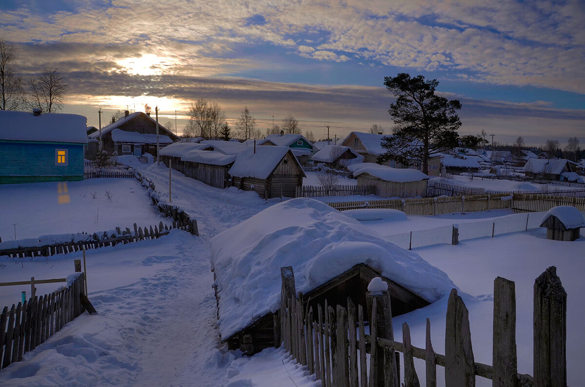 деревня зимой фото