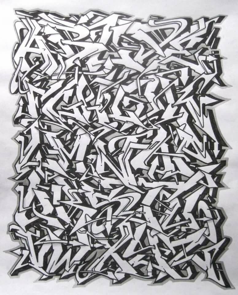 граффити алфавит wild style фото