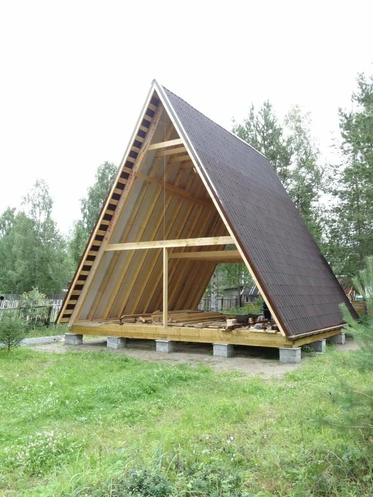 каркасный дом шалаш фото