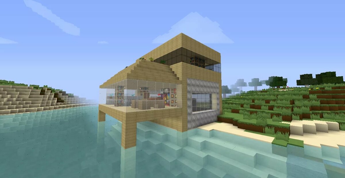 Дома на воде в майнкрафте фото и схемы