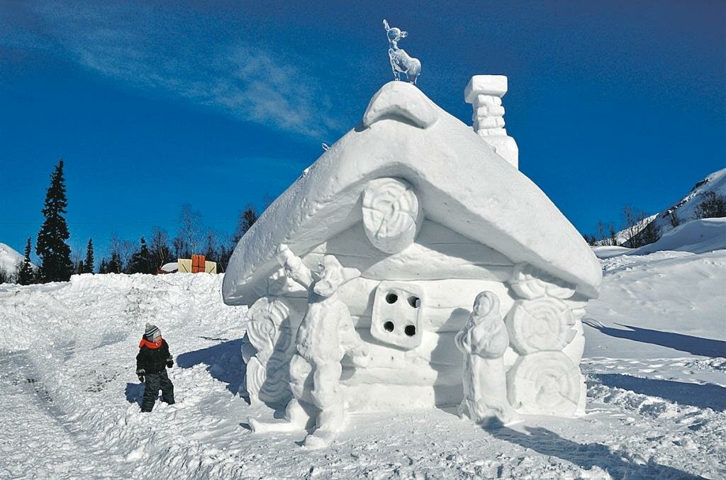 дома из снега для детей