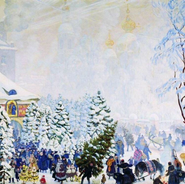 борис михайлович кустодиев елочный торг фото