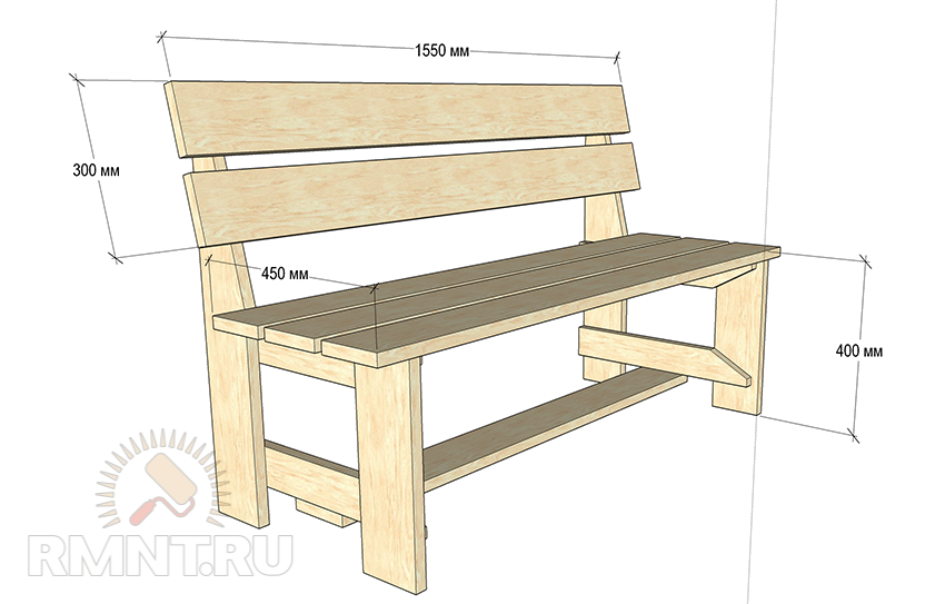 чертежи скамейки для дачи