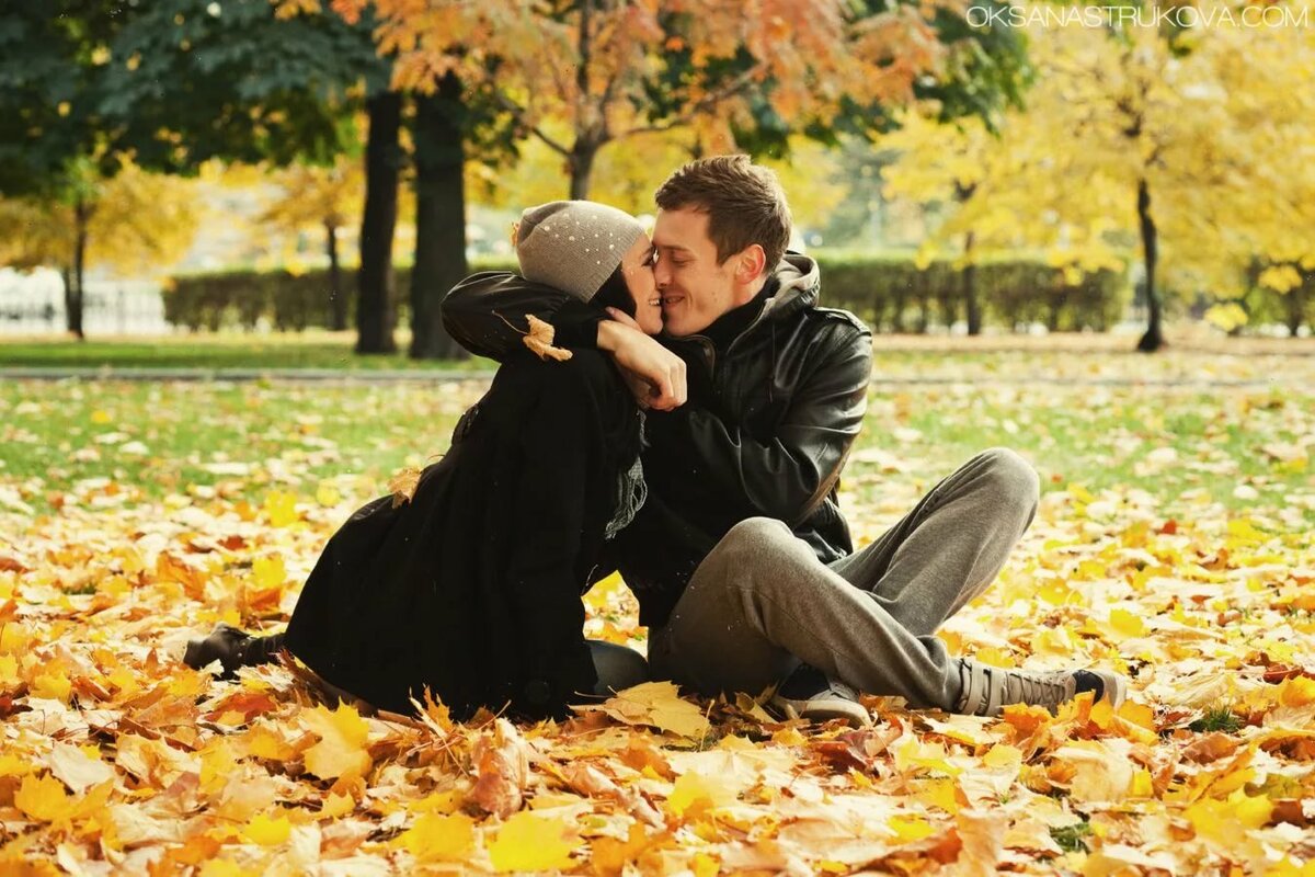 Осень картинки с влюбленными