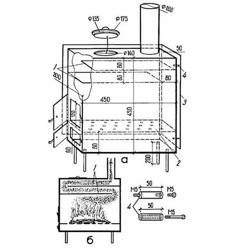 буржуйка длительного горения своими руками чертежи