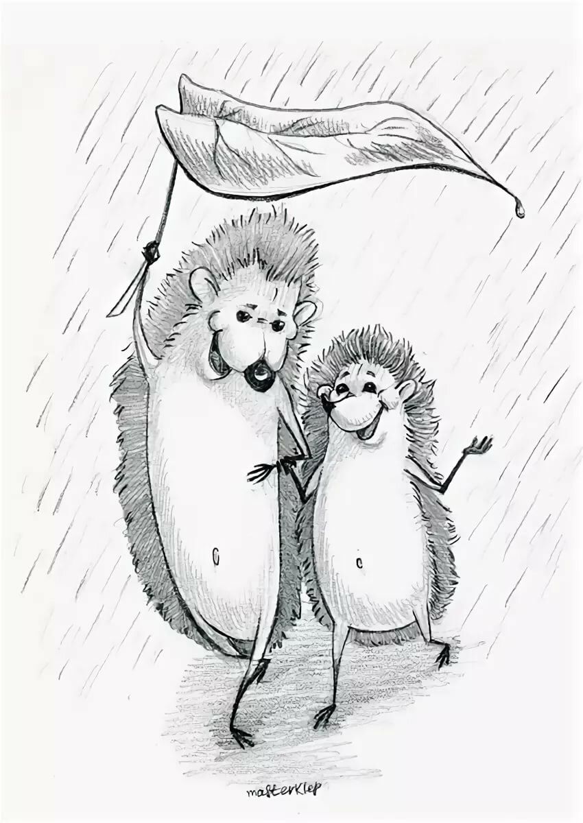 Ежик картинка прикольная нарисованная