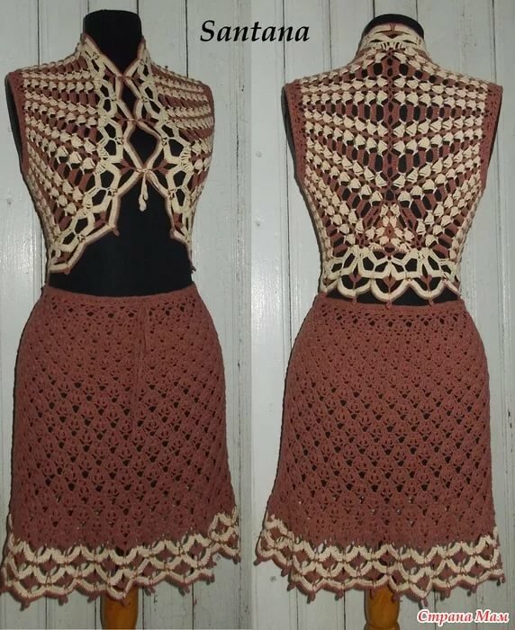 santana вязание крючком юбка фото