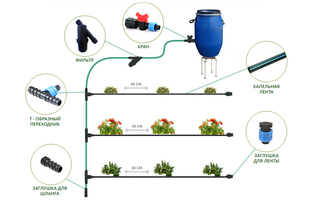как работает система капельного полива