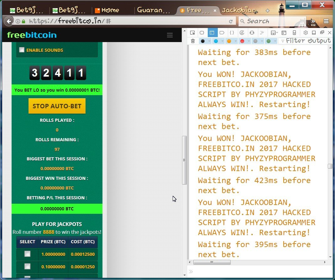 Freebitco in script app