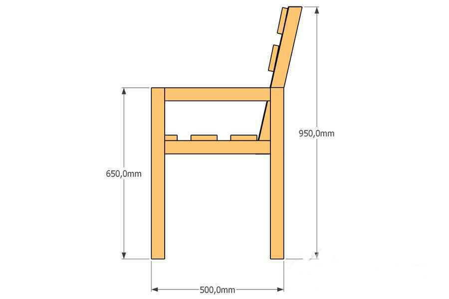 скамейка со спинкой чертеж