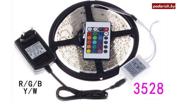 лента светодиодная rgb, 5м, контроллер фото