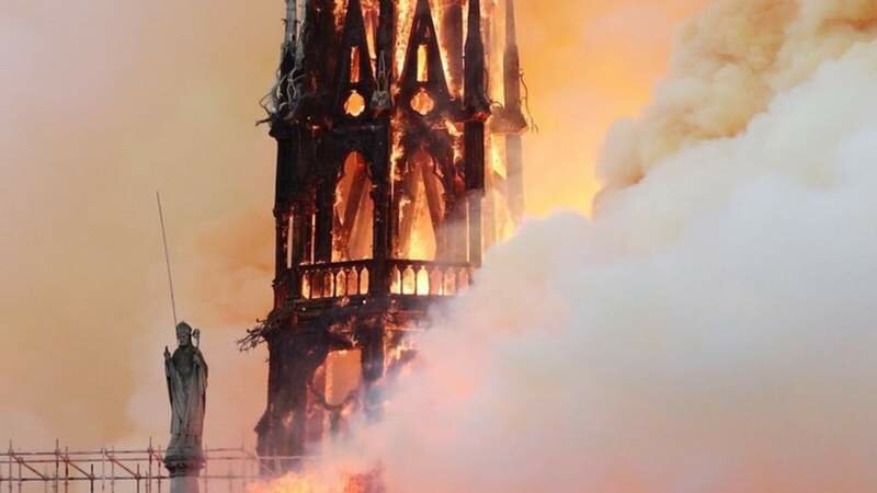 пожар в соборе парижской богоматери 2019 фото